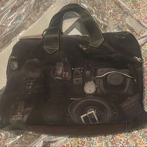 Paul Smith Men's Black and Brown Duffel Bag